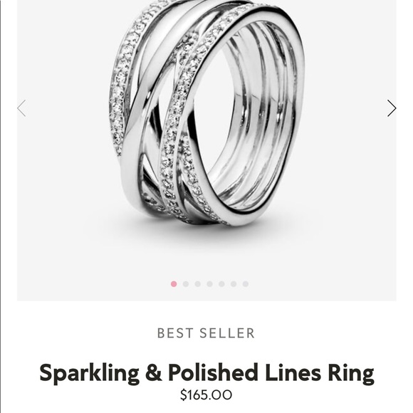 Pandora sparking & polished lines ring! - Picture 4 of 4